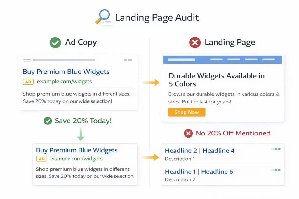 Ad Copy vs Landing Page Match