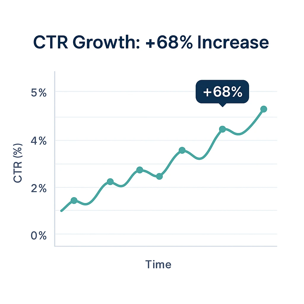 Increase 68% (CTR) Increase 68% (CTR)