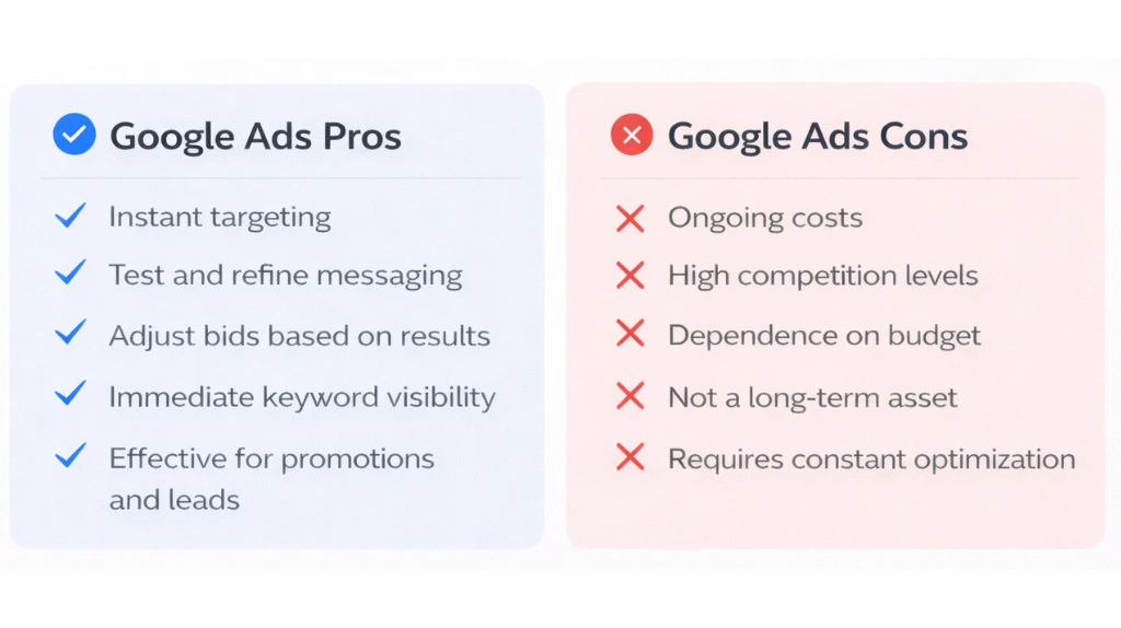 Pros and cons of google ads