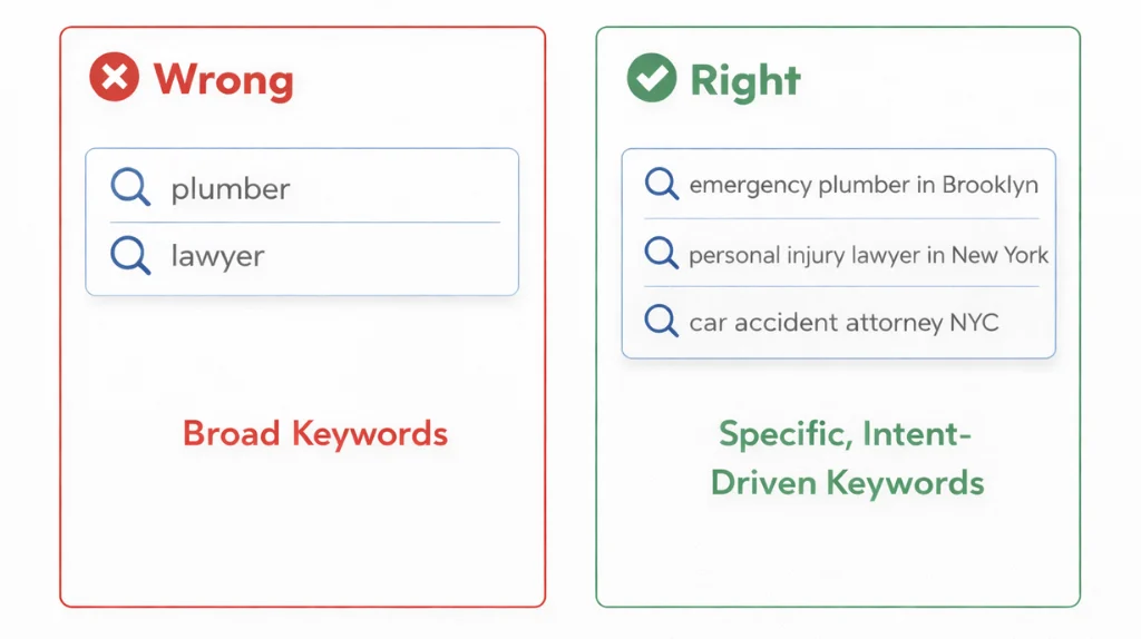 Using Broad Keywords That Bring the Wrong Traffic